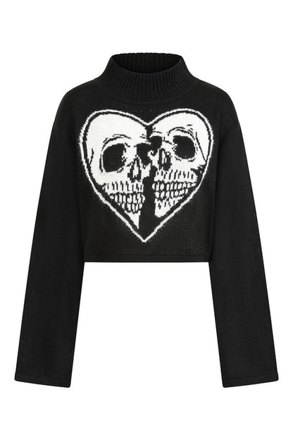 Schwarz/Weißer Pullover AMORET JUMPER von Banned