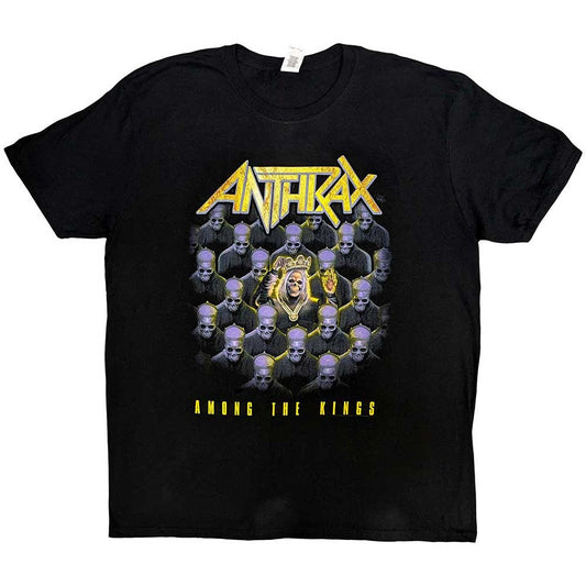 Lizensiertes Anthrax Among The Kings Bandshirt mit Totenkopfdesign