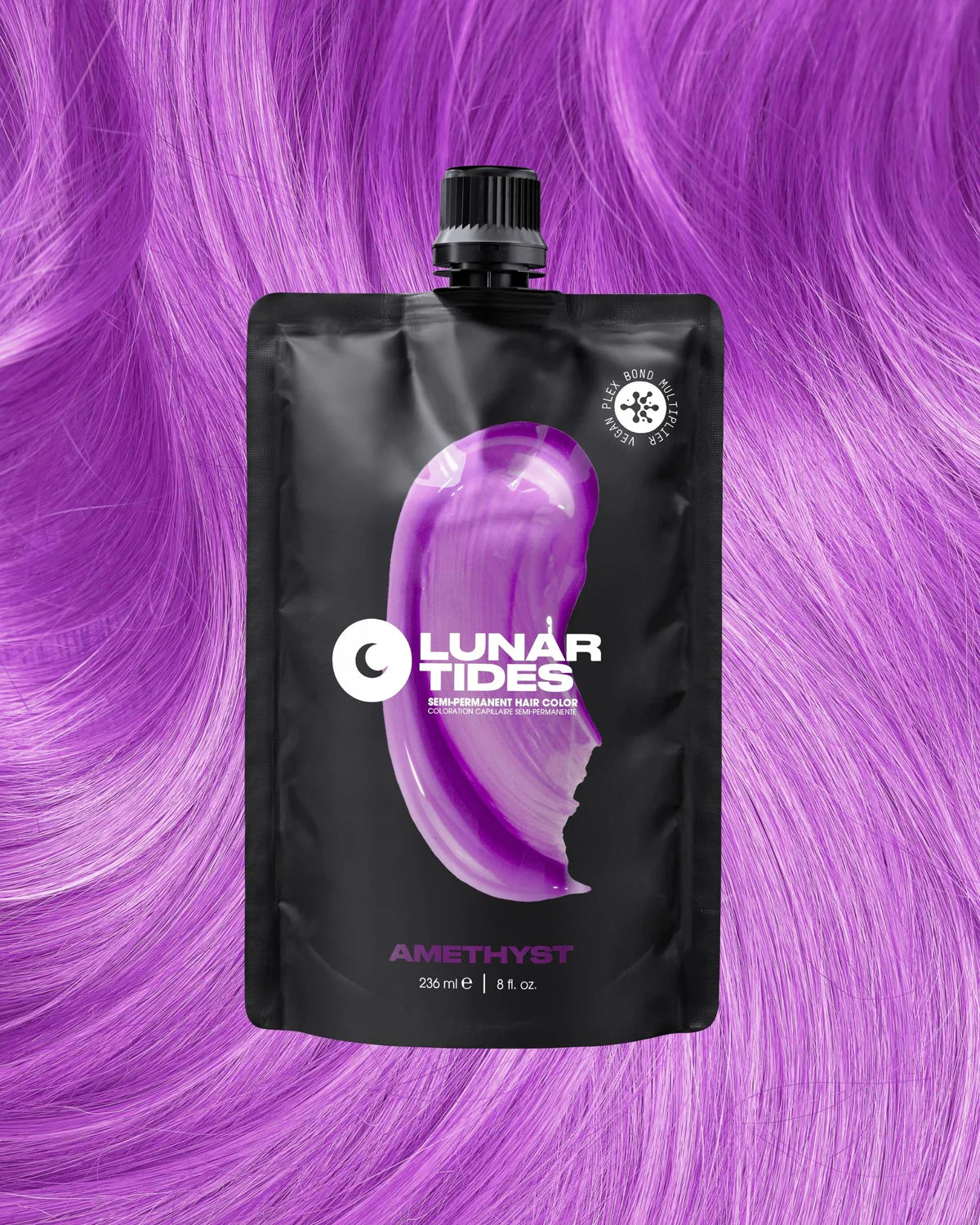 semi-permanente Haartönung Amethyst Pastel Purple in dem Farbton warmes Pastelllila von Lunar Tides