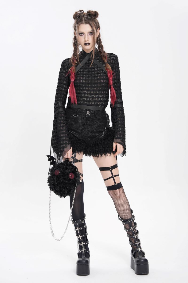 Schwarze Tasche Devil's Familiar Plush Hand Bag Devil Fashion in niedlichem Dämonendesign von RNG