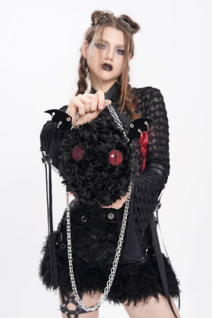 Schwarze Tasche Devil's Familiar Plush Hand Bag Devil Fashion in niedlichem Dämonendesign von RNG