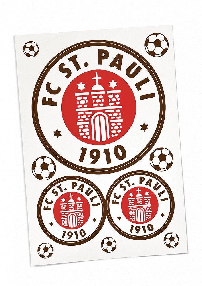 3er-Set Logo-Aufkleber in zwei verschiedenen Größen von St.Pauli