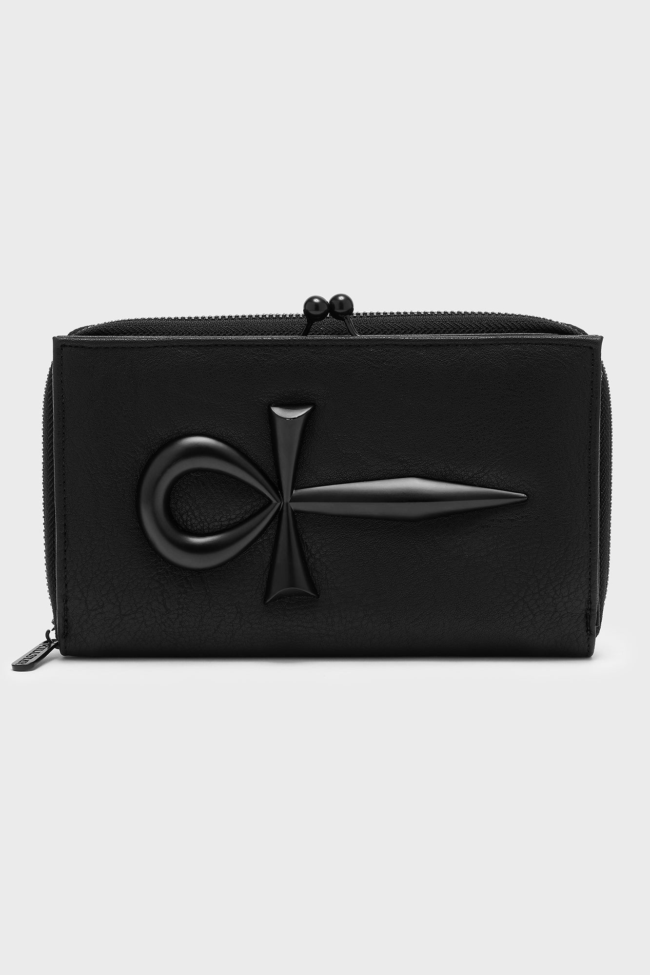 Schwarzes Kunstlederportemonnaie ANKHTRATION WALLET von Killstar