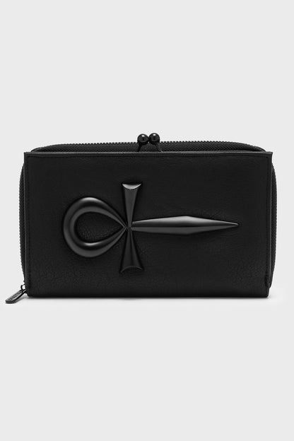 Schwarzes Kunstlederportemonnaie ANKHTRATION WALLET von Killstar