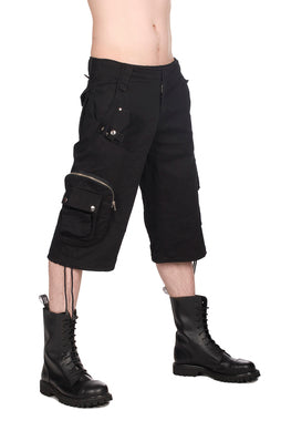 Schwarze, kurze Hose Army Shorts Denim mit vielen Taschen von Black Pistol