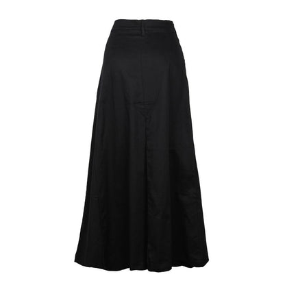 Schwarzer, langer Rock Man Skirt Denim mit Jeansstoff von Zügellos