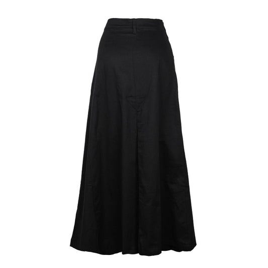 Schwarzer, langer Rock Man Skirt Denim mit Jeansstoff von Zügellos