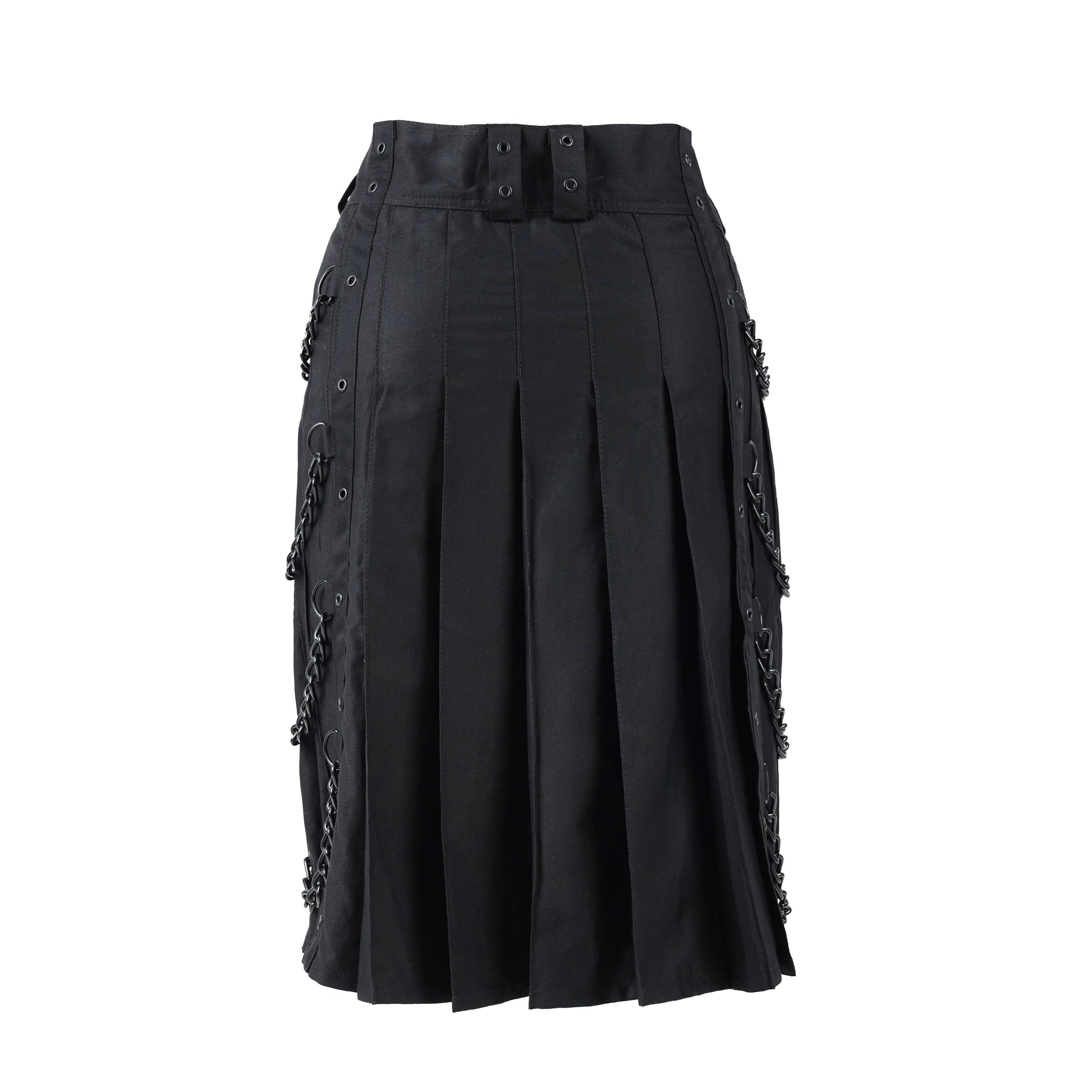 Schwarzer Chain Kilt Denim mit Ketten und abnehmbarer Kilttasche von Black Pistol