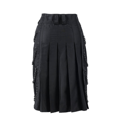 Schwarzer Chain Kilt Denim mit Ketten und abnehmbarer Kilttasche von Black Pistol