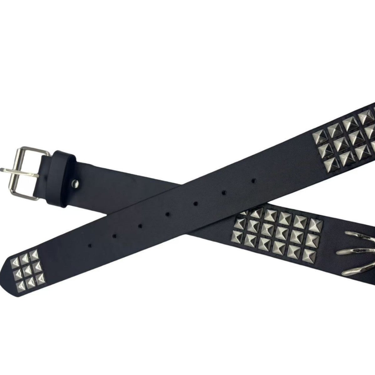 Schwarzer Nietengürtel FINGERS BELT mit Handdetails von Moon Attic