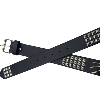 Schwarzer Nietengürtel FINGERS BELT mit Handdetails von Moon Attic