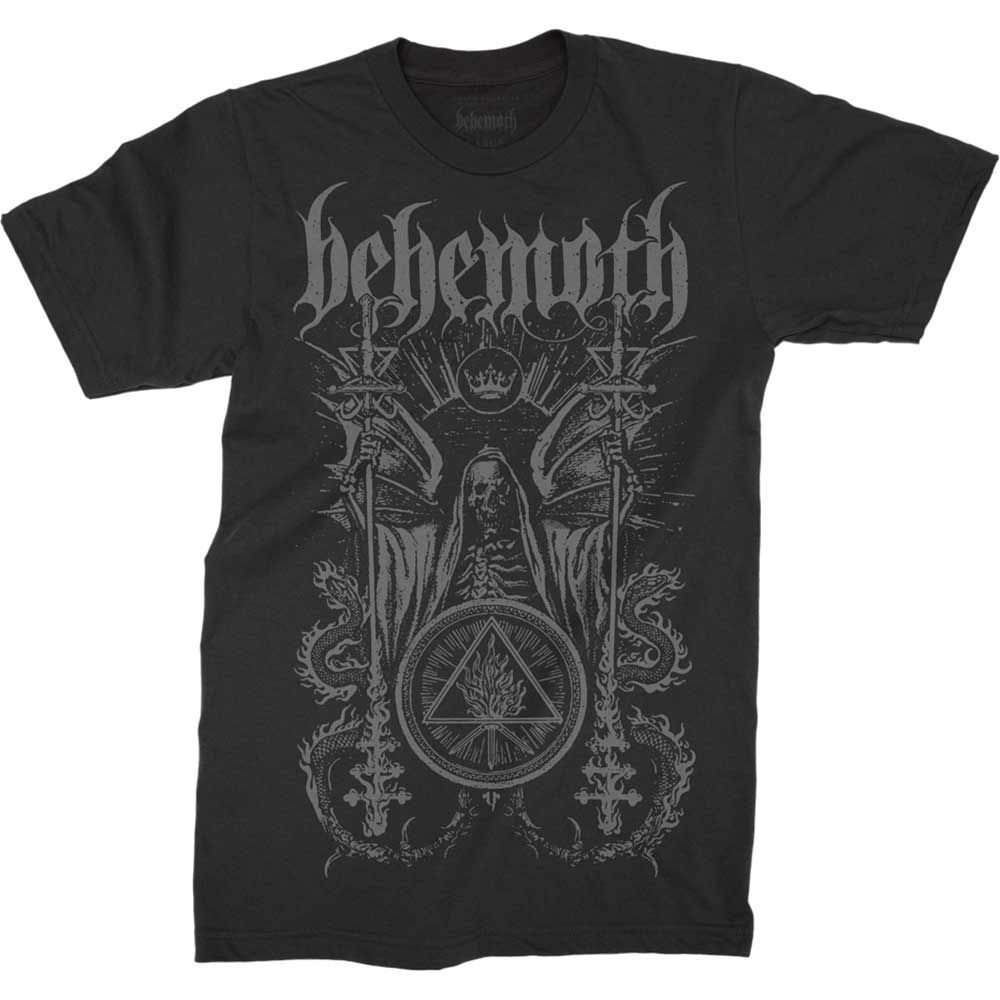 Lizensiertes Behemoth Ceremonial Bandshirt mit grauem, detailliertem Print