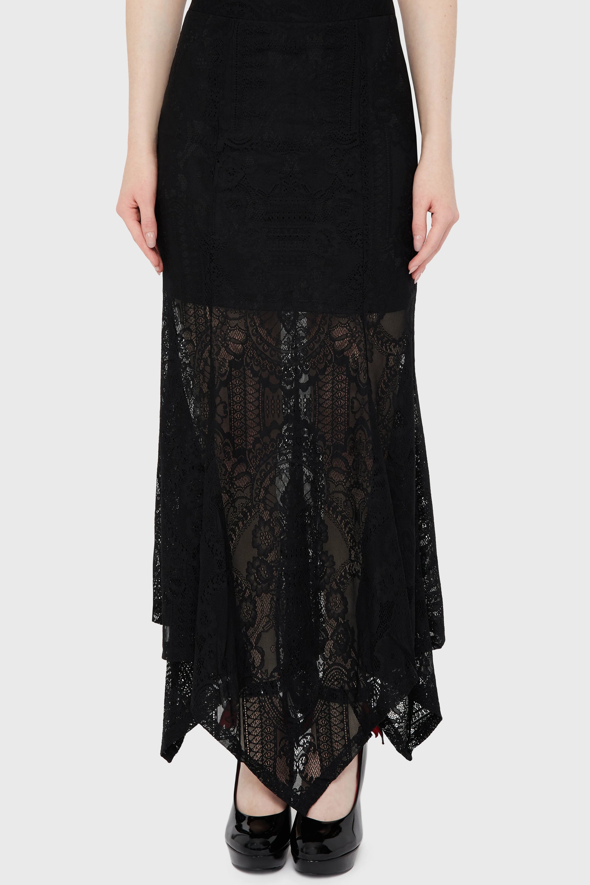Killstar Belladonna Lace Maxi Skirt
