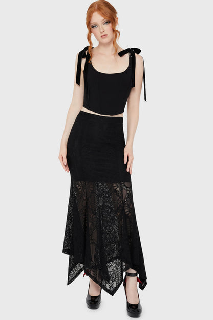 Killstar Belladonna Lace Maxi Skirt
