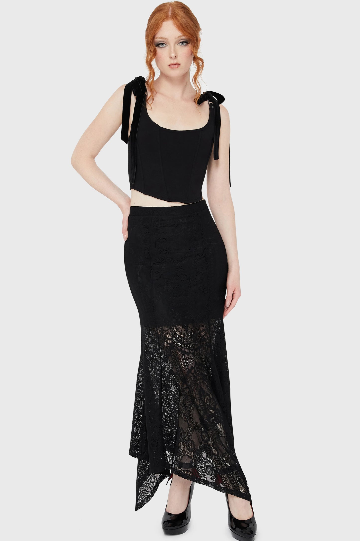 Killstar Belladonna Lace Maxi Skirt
