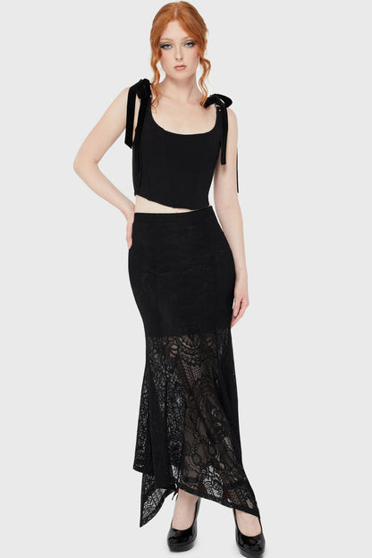 Killstar Belladonna Lace Maxi Skirt