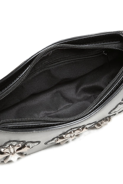 Schwarze Tasche CRYPT CROSS SHOULDERBAG mit Kreuzaplikationen von Banned&nbsp;