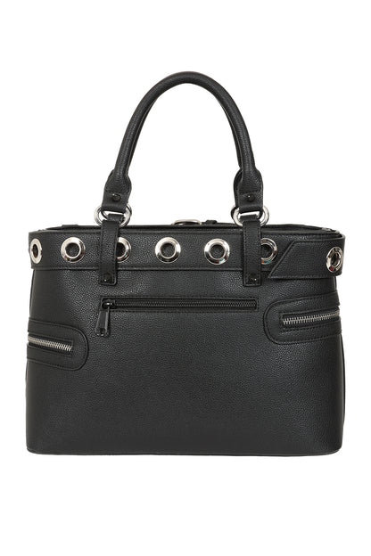 Schwarze Tasche Chain Reaction Bag mit Ösengurt und Zierketten von Banned&nbsp;