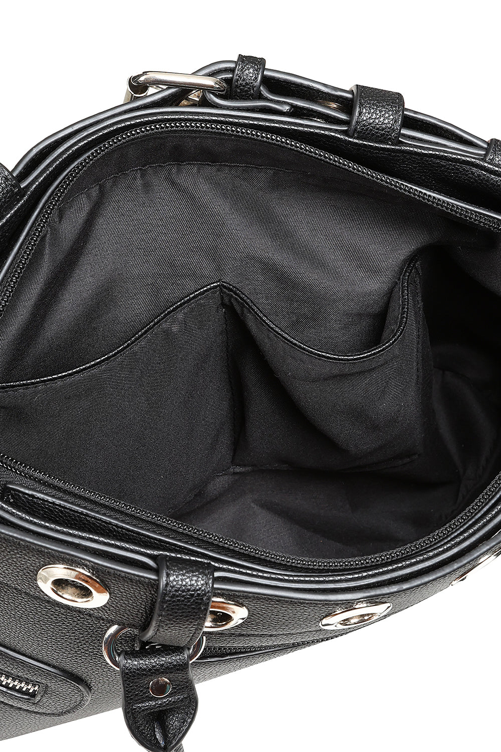 Schwarze Tasche Chain Reaction Bag mit Ösengurt und Zierketten von Banned&nbsp;