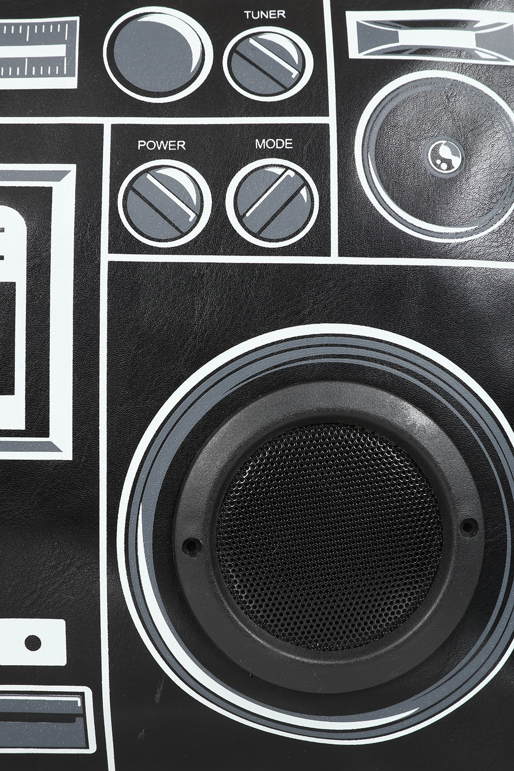 Schwarze Tasche BoomBox Bag mit Radiorekorderprint von Banned&nbsp;