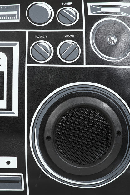 Schwarze Tasche BoomBox Bag mit Radiorekorderprint von Banned&nbsp;