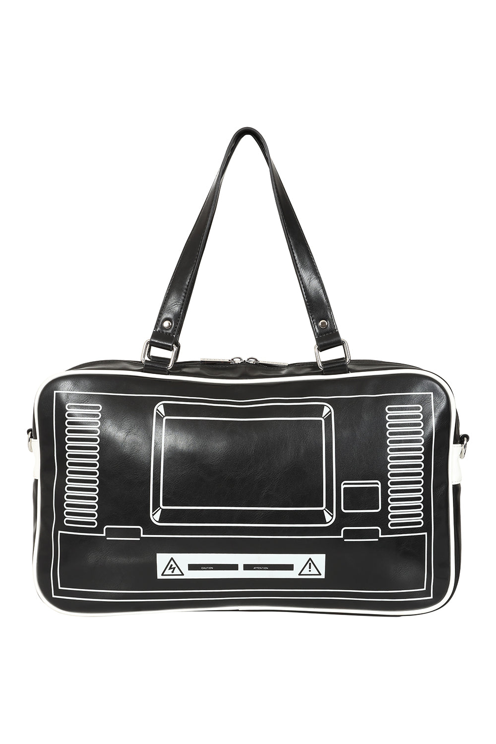 Schwarze Tasche BoomBox Bag mit Radiorekorderprint von Banned&nbsp;