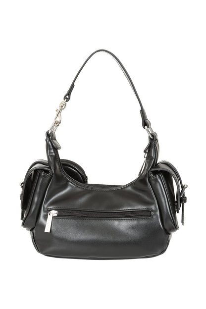 Schwarze Tasche Twin Terror Shoulder Bag mit abnehmbarer kleiner Tasche und Schädelprägung von Banned&nbsp;