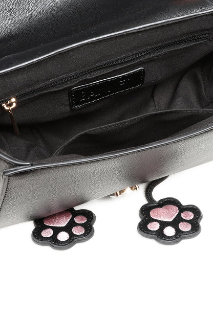 Schwarze Tasche Meowgical Dreams Handbag in Katzenkopfform mit rosaner Schleife von Banned&nbsp;