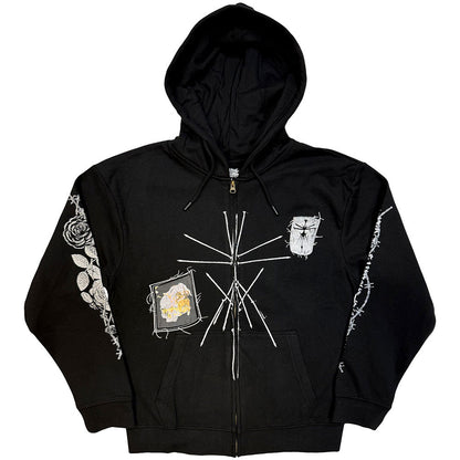 Lizensierte Sweatshirtjacke Bring Me The Horizon Nailed Symbol Band-Hoodie mit vielen Prints und großem Backprint