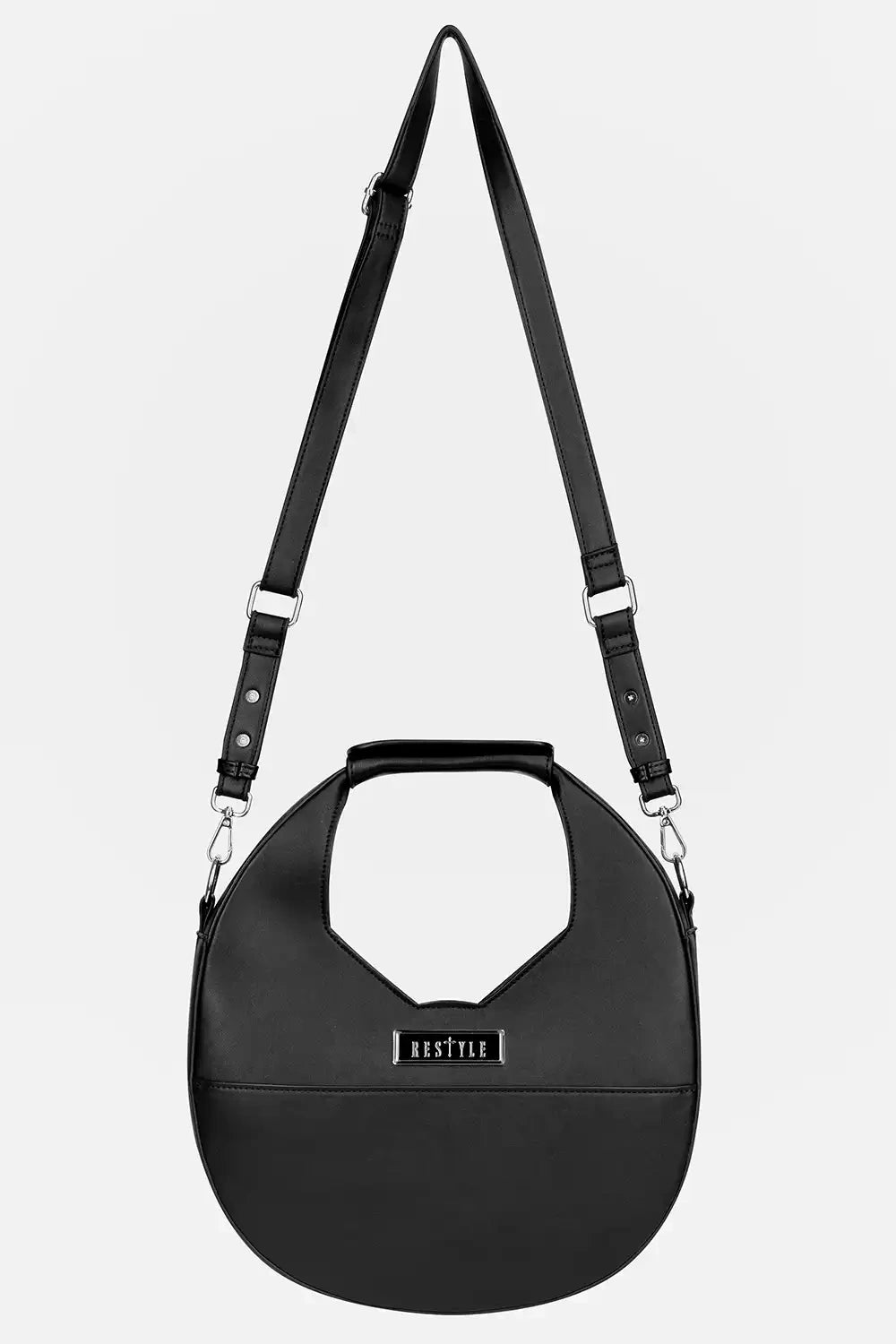 Schwarze Tasche BOTANICAL GREENHOUSE BAG mit Kathedralenfenster Design von Restyle