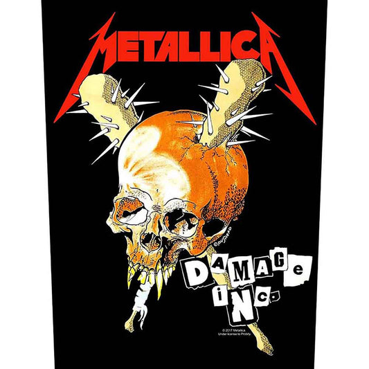Großer, rechteckiger Aufnäher Metallica Damage Inc Back Patch mit Totenkopfprint