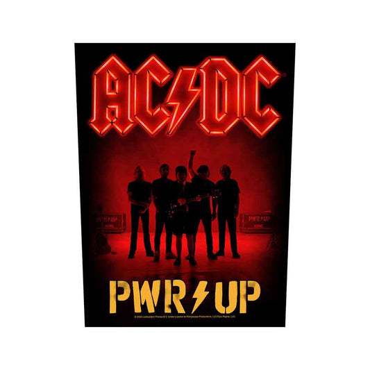 Großer, schwarz-roter Aufnäher AC/DC PWR-UP Back Patch mt Bandprint