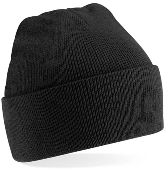 Schwarze, eng anliegende Mütze Cuffed Beanie Black