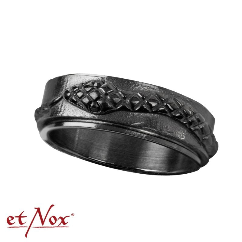 Edelstahlring Black Snake Ring von etNox