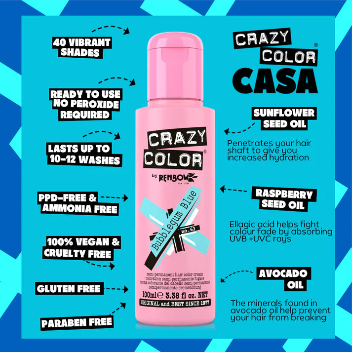 BUBBLEGUM BLUE Haartönung Crazy Color