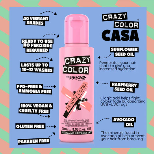 PEACHY CORAL Hair Dye Crazy Color