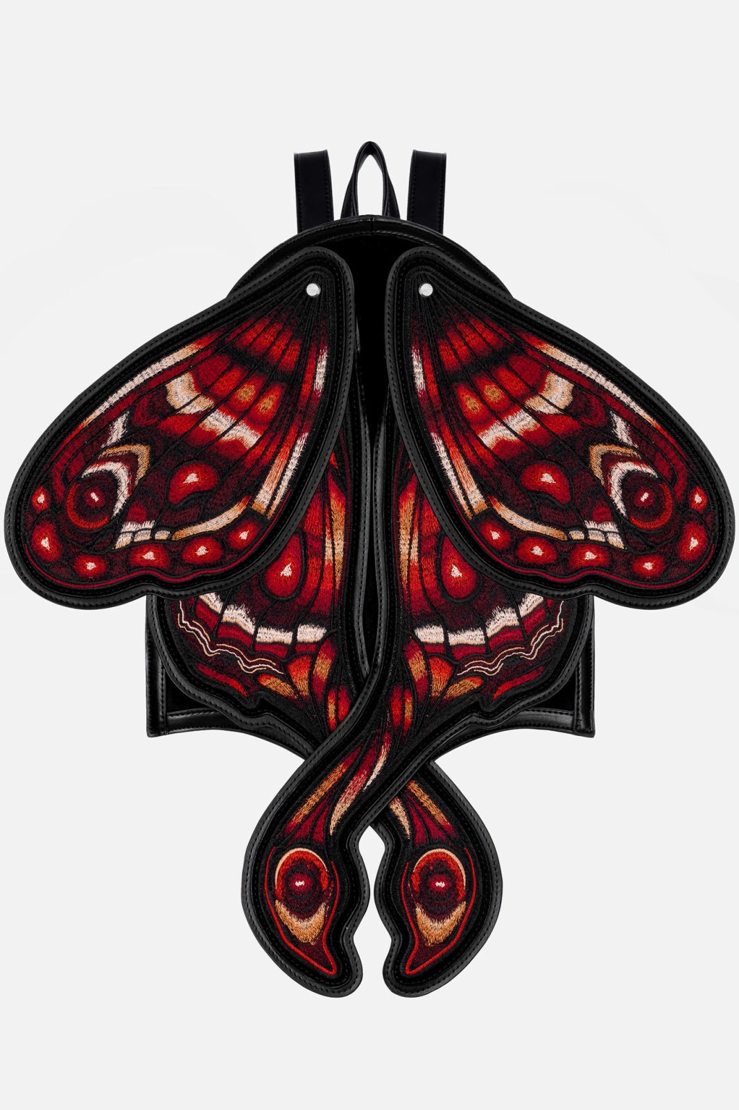 Schwarzer Rucksack CRIMSON MOTH BACKPACK mit beweglichen Mottenflügeln von Restyle