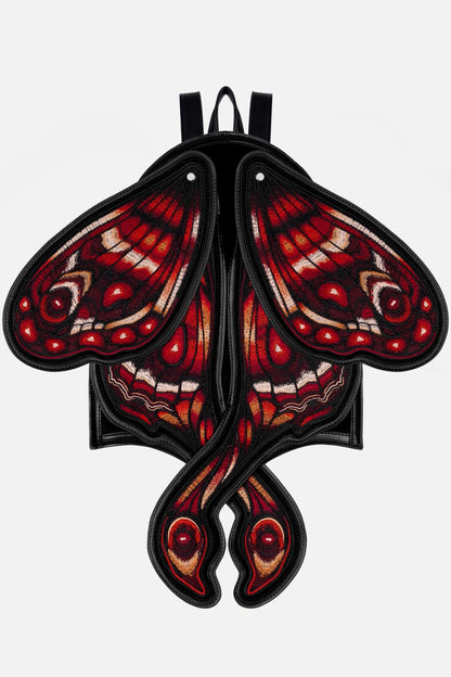 Schwarzer Rucksack CRIMSON MOTH BACKPACK mit beweglichen Mottenflügeln von Restyle