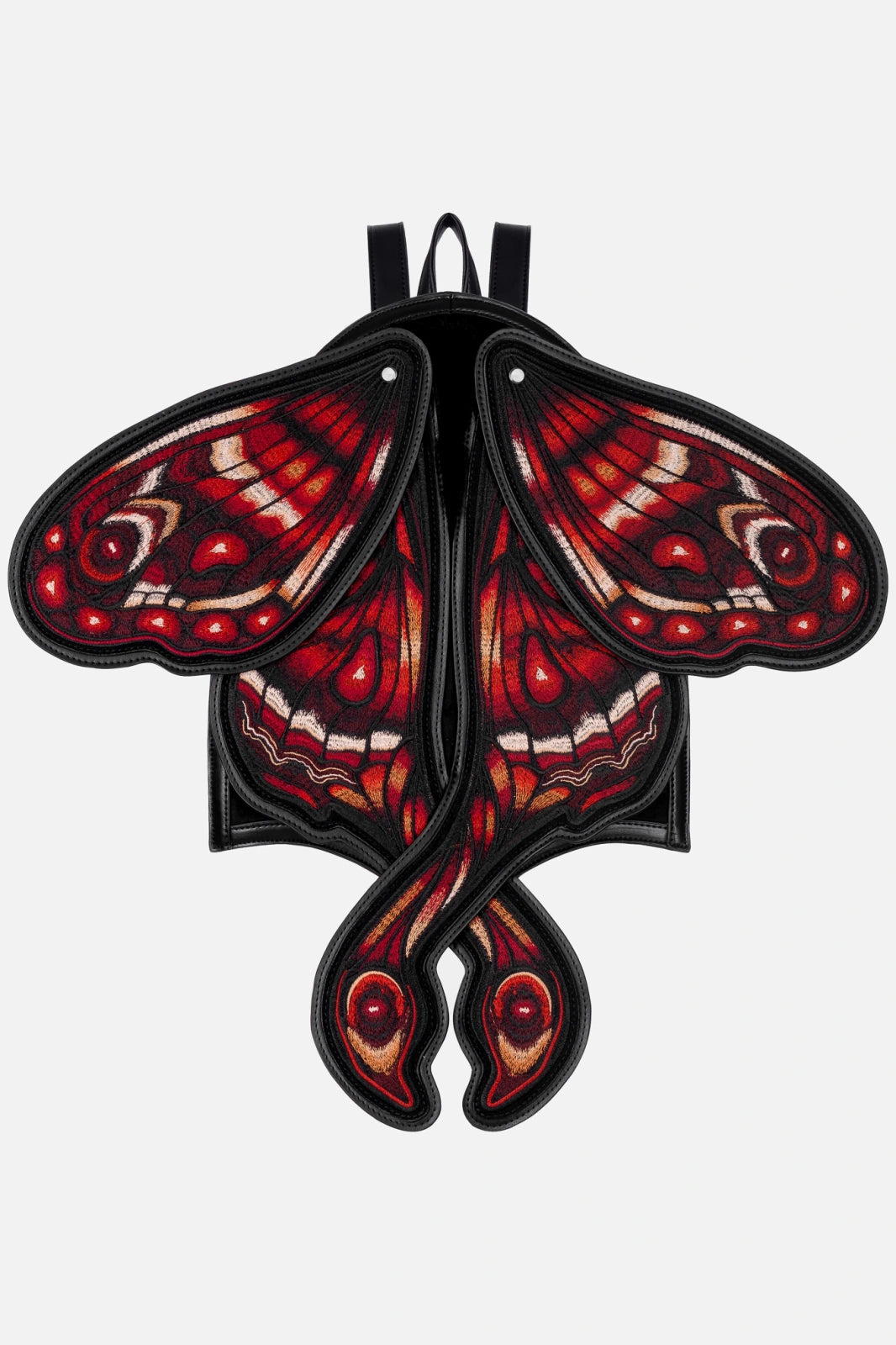 Schwarzer Rucksack CRIMSON MOTH BACKPACK mit beweglichen Mottenflügeln von Restyle