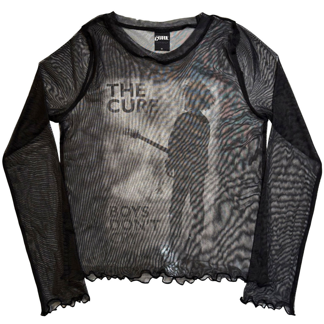 The Cure Boys don´t cry Ladies Long Sleeve Mesh Crop Top