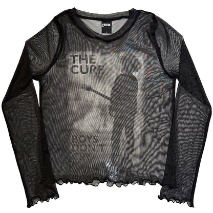The Cure Boys don´t cry Ladies Long Sleeve Mesh Crop Top