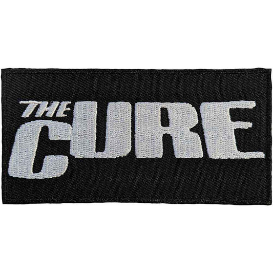 Rechteckiger, schwarz-weißer Aufnäher The Cure Logo Patch Nr.137