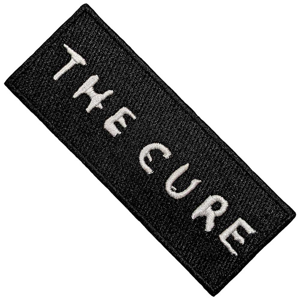 Rechteckiger, schwarz-weißer Aufnäher The Cure Text Logo Patch Nr.13