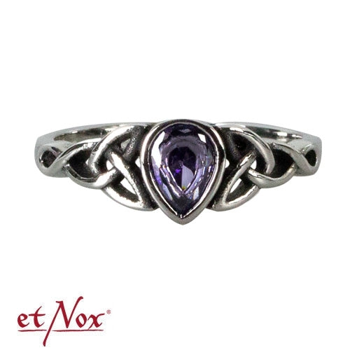 Edelstahlring Celtic Drop Ring mit Stein von etNox
