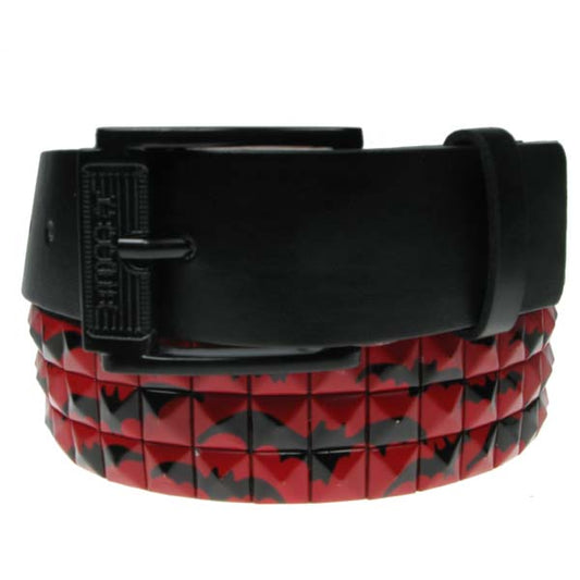 Studded belt 3-row Red Bat