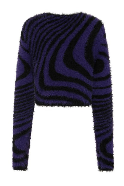 Schwarz/Lilaner Pullover DAPHNE JUMPER von Banned