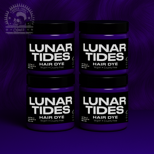 semi-permanente Haartönung 4er-Sparset&nbsp;DARK VIOLET in dem Farbton kräftiges Violet von Lunar Tides