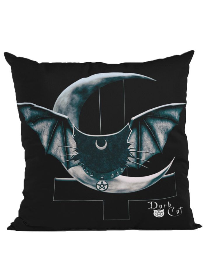 Dark Cat Chat Bat Kissenbezug 40x40cm Colours Shop Hamburg