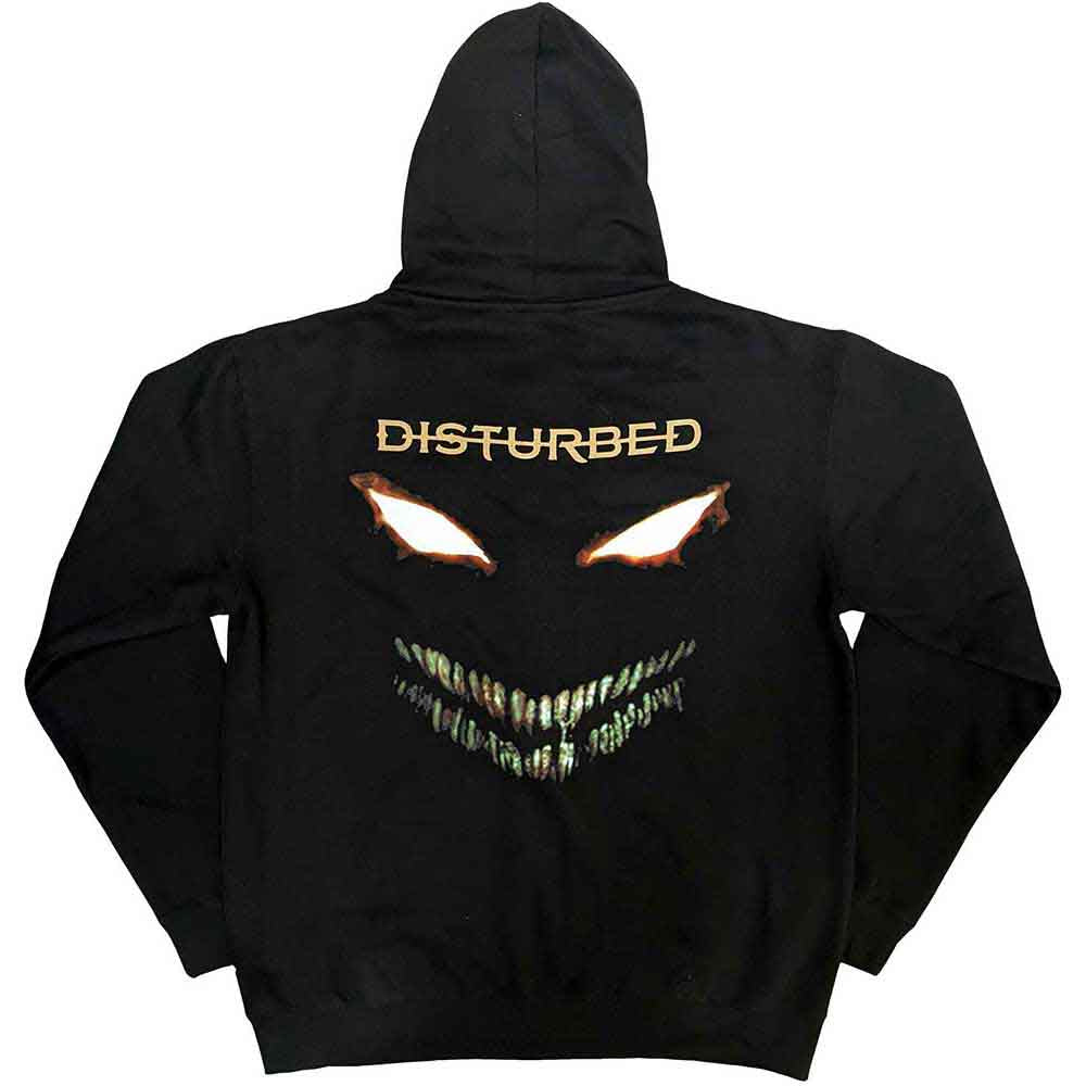 Lizensierte Sweatshirtjacke Disturbed The Face Band-Hoodie mit großem Backprint