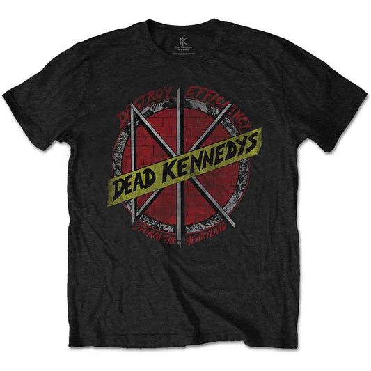 Lizensiertes Dead Kennedys Destroy Bandshirt mit rot-gelbem Logoprint